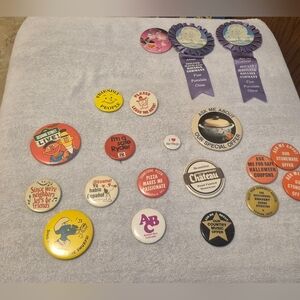 Vintage Advertising Pinback Button Lot | Stoneware Promo | Sesame Street |...
